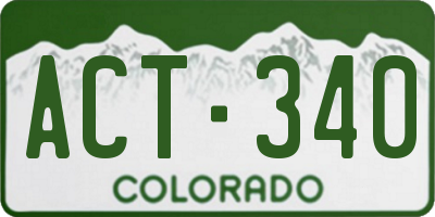 CO license plate ACT340