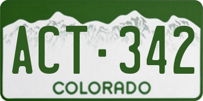 CO license plate ACT342