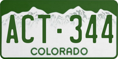 CO license plate ACT344