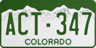 CO license plate ACT347