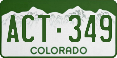 CO license plate ACT349