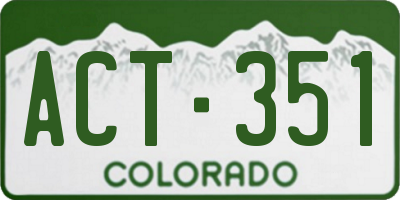 CO license plate ACT351