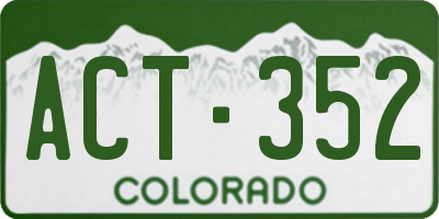 CO license plate ACT352