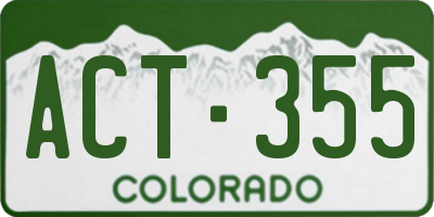 CO license plate ACT355