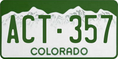 CO license plate ACT357