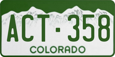 CO license plate ACT358
