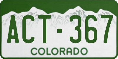 CO license plate ACT367