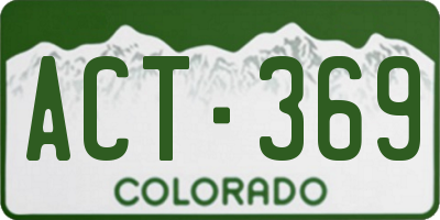 CO license plate ACT369