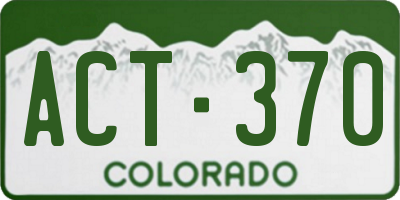 CO license plate ACT370