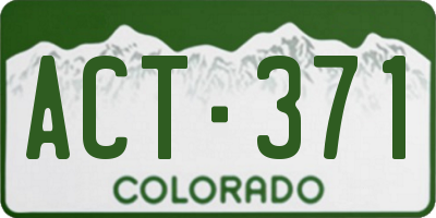 CO license plate ACT371
