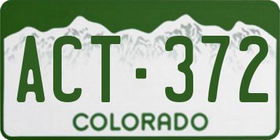 CO license plate ACT372