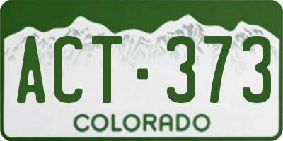 CO license plate ACT373