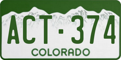 CO license plate ACT374