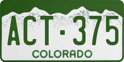 CO license plate ACT375