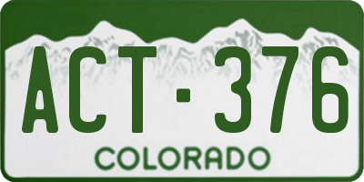 CO license plate ACT376