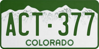 CO license plate ACT377