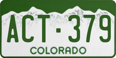 CO license plate ACT379