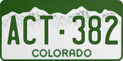 CO license plate ACT382