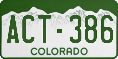 CO license plate ACT386