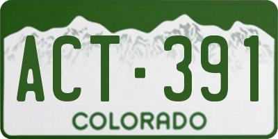 CO license plate ACT391
