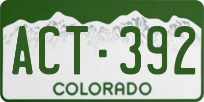 CO license plate ACT392