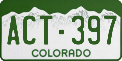 CO license plate ACT397