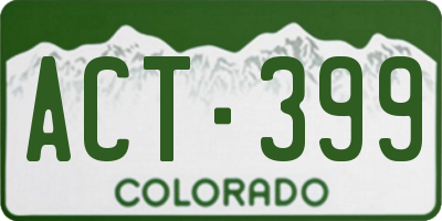 CO license plate ACT399