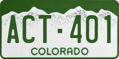 CO license plate ACT401