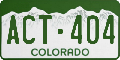 CO license plate ACT404
