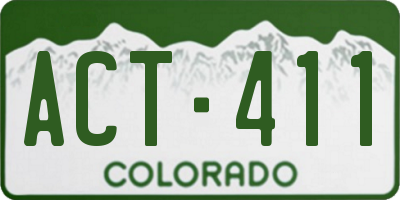 CO license plate ACT411