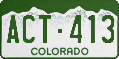 CO license plate ACT413