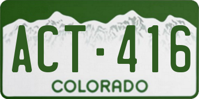 CO license plate ACT416