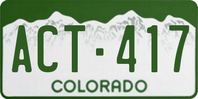 CO license plate ACT417