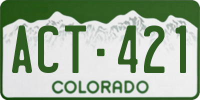 CO license plate ACT421
