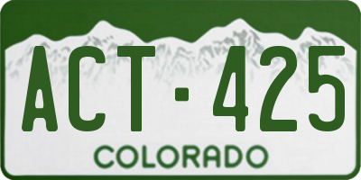 CO license plate ACT425