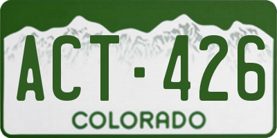 CO license plate ACT426