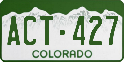 CO license plate ACT427