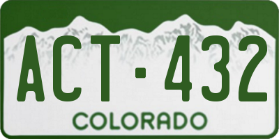 CO license plate ACT432