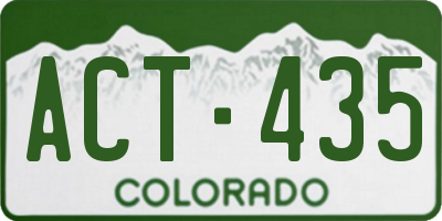 CO license plate ACT435