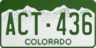 CO license plate ACT436