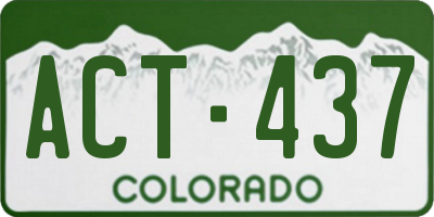 CO license plate ACT437