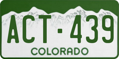 CO license plate ACT439
