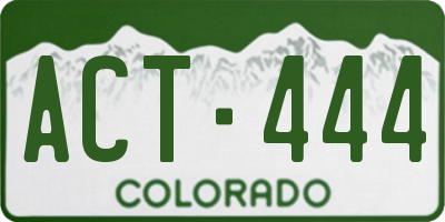 CO license plate ACT444