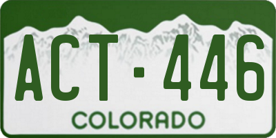 CO license plate ACT446