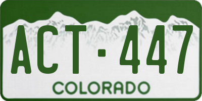 CO license plate ACT447