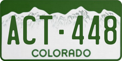 CO license plate ACT448