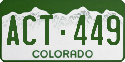 CO license plate ACT449