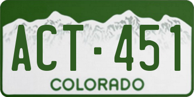 CO license plate ACT451