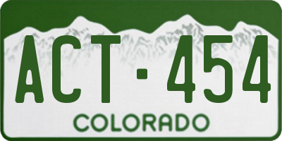 CO license plate ACT454