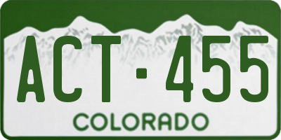 CO license plate ACT455